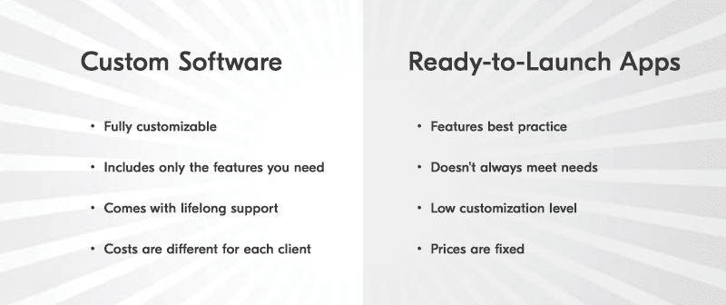 custom vs readymade app