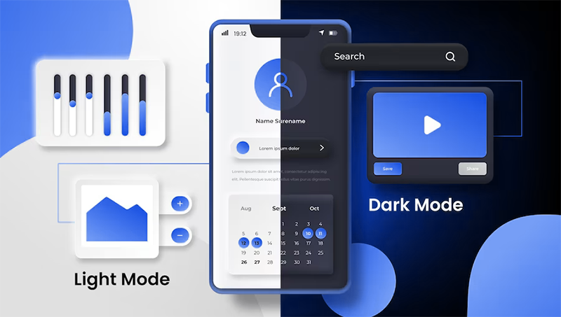 light mode with dark mode